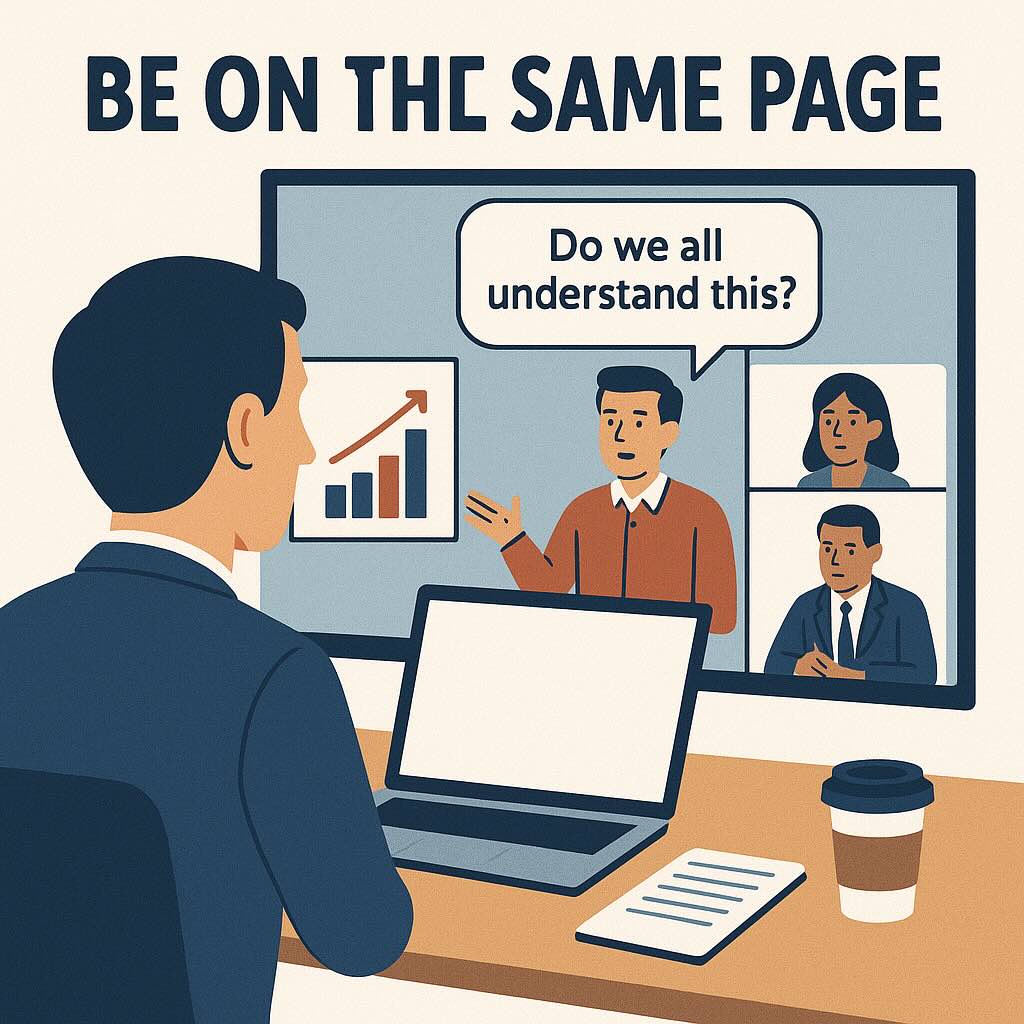 Be on The Same Page Meaning