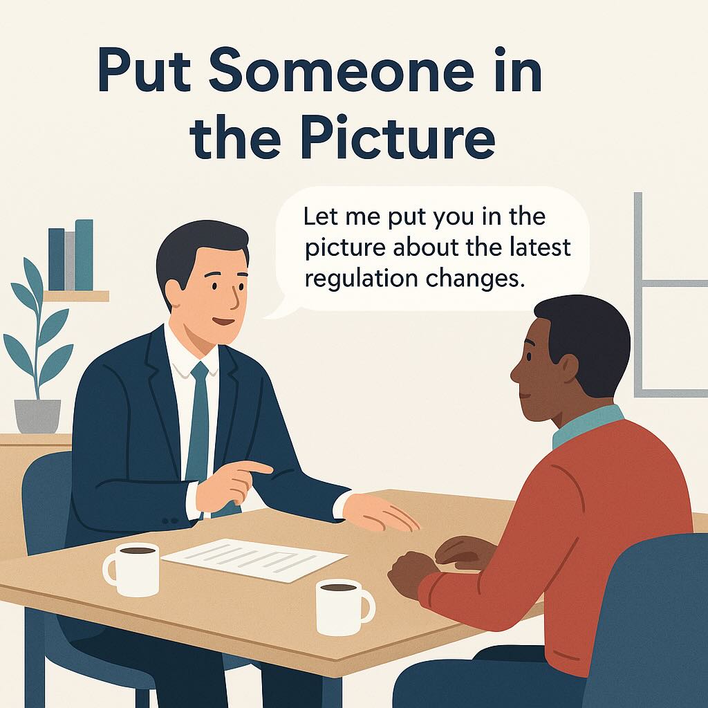 put someone in the picture meaning